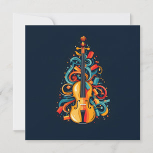 Weihnachtsvioline Weihnachtsbaum Grußkarte Feiertagskarte