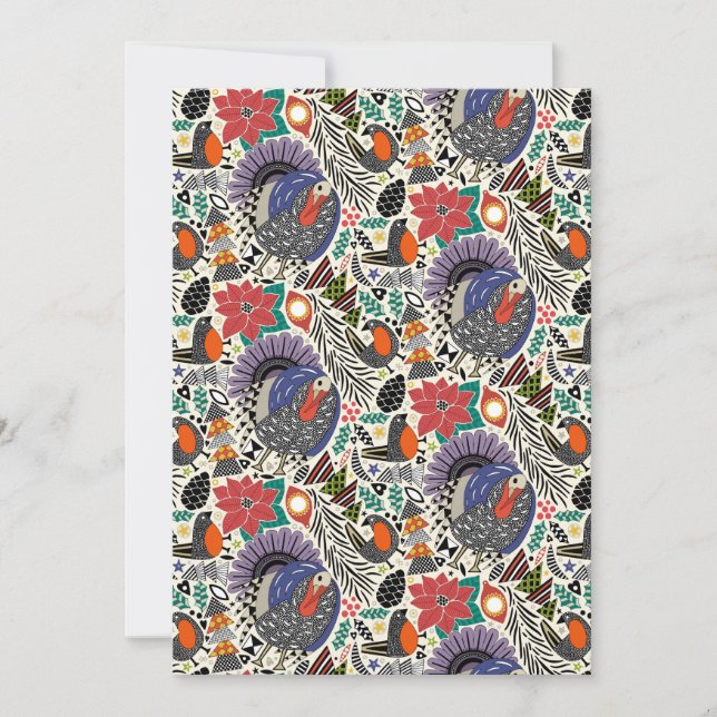 Weihnachtsvögel Feiertagskarte (Vorderseite)