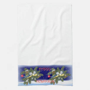 Weihnachtsvögel Geschirrtuch