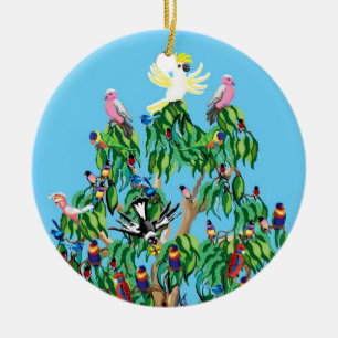 Weihnachtsvögel in Australien Keramikornament