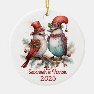 Weihnachtsvögel Keramik Ornament