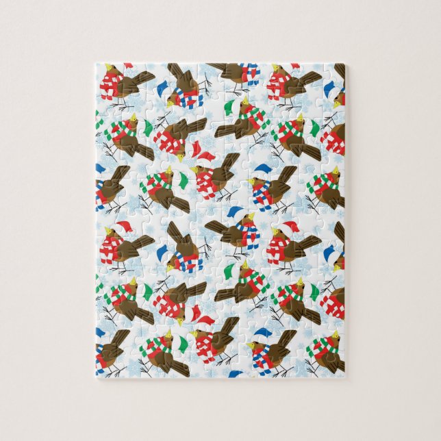 Weihnachtsvogel Santa Puzzle (Vertikal)
