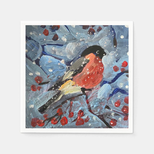 Weihnachtsvogel Serviette (Vorderseite)