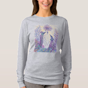 Weihnachtsvögel und Schneeflocken T-Shirt
