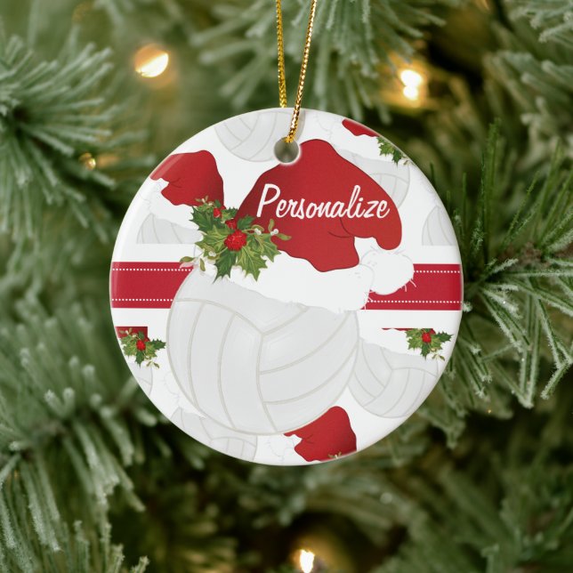 Weihnachtsvolleyball Persönliche Gestaltung Keramik Ornament (Baum)