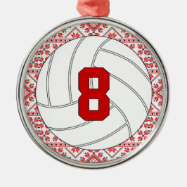 Weihnachtsvolleyball-Spieler Jersey Nummer Custom Ornament Aus Metall