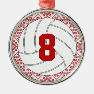 Weihnachtsvolleyball-Spieler Jersey Nummer Custom Ornament Aus Metall