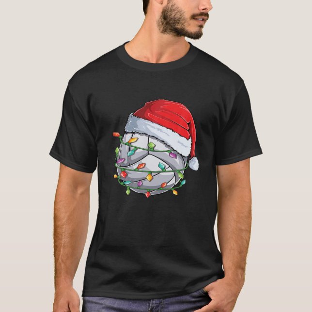 Weihnachtsvolleyball-Weihnachtsmannmütze Funny Xma T-Shirt (Vorderseite)