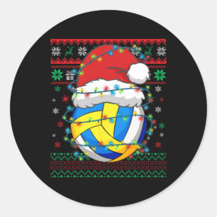Weihnachtsvolleyball Xmas Weihnachtsmannschaft Runder Aufkleber