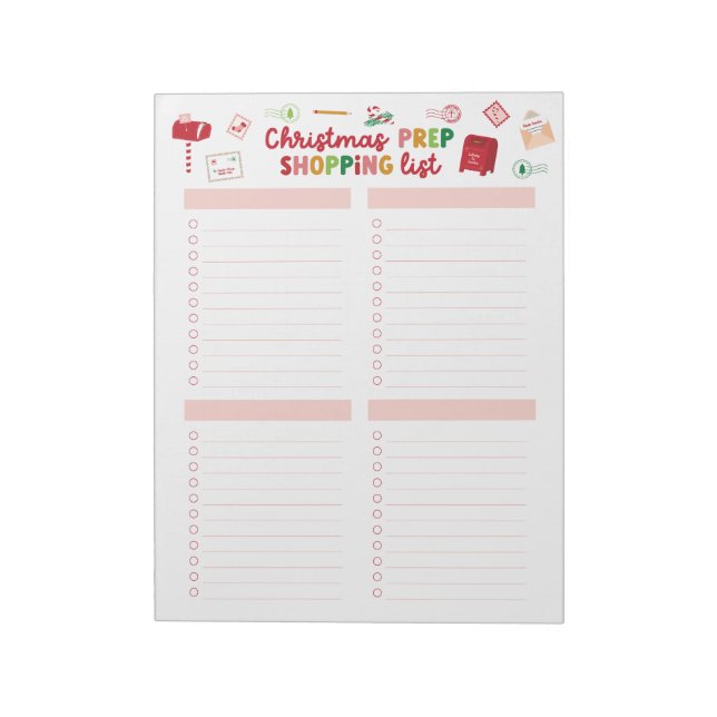 Weihnachtsvorbereitung Einkaufsliste Notepad Notizblock (Rotiert)