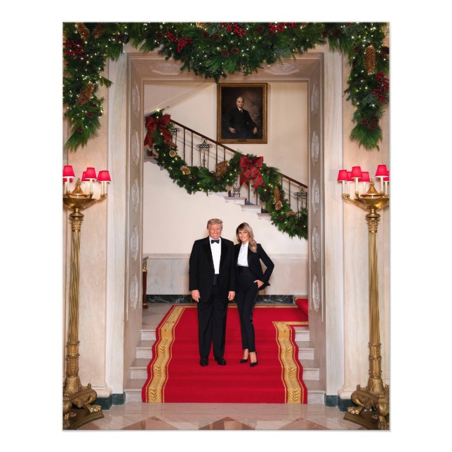 Weihnachtsvorbereitungen von Präsident Donald Trum Fotodruck (Vorne)