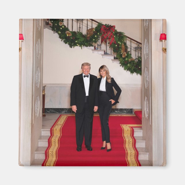 Weihnachtsvorbereitungen von Präsident Donald Trum Magnet (Vorne)