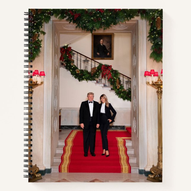 Weihnachtsvorbereitungen von Präsident Donald Trum Notizbuch (Vorderseite)