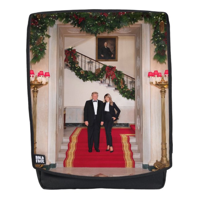 Weihnachtsvorbereitungen von Präsident Donald Trum Rucksack (Vorderseite)