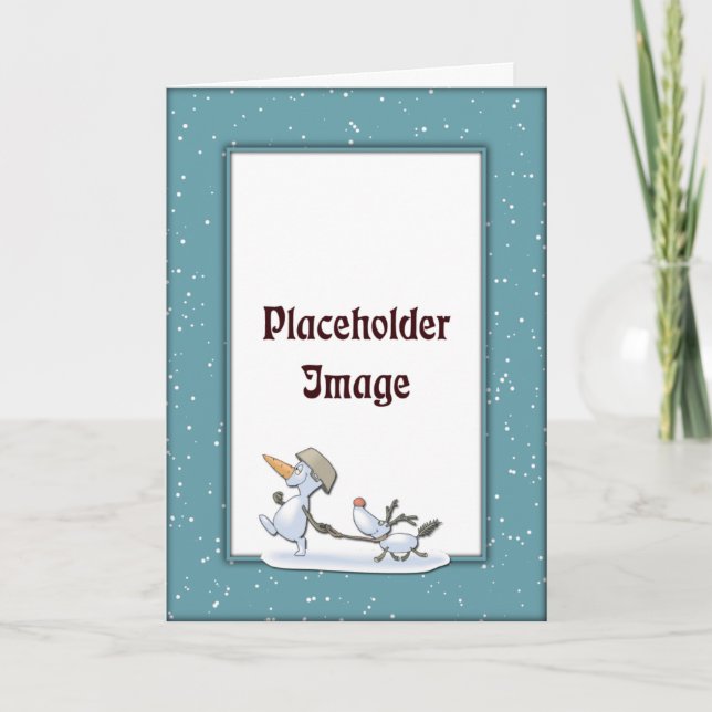 Weihnachtsvorlage mit Snowman Feiertagskarte (Vorderseite)