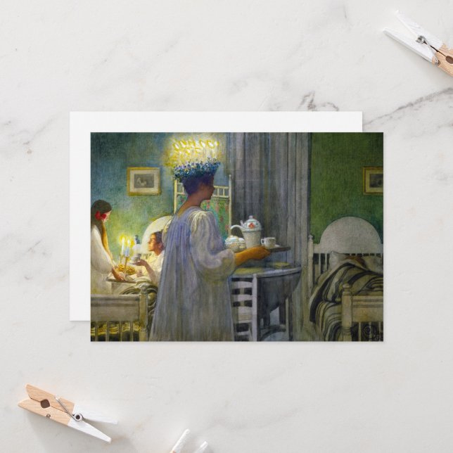 Weihnachtsvormittag, Das Fest von Saint Lucy Einladung (Vorderseite/Rückseite Beispiel)