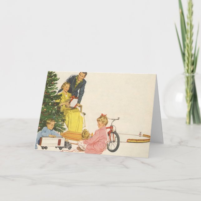 Weihnachtsvormittag, Familienfeierlichkeiten Feiertagskarte (Vorderseite)