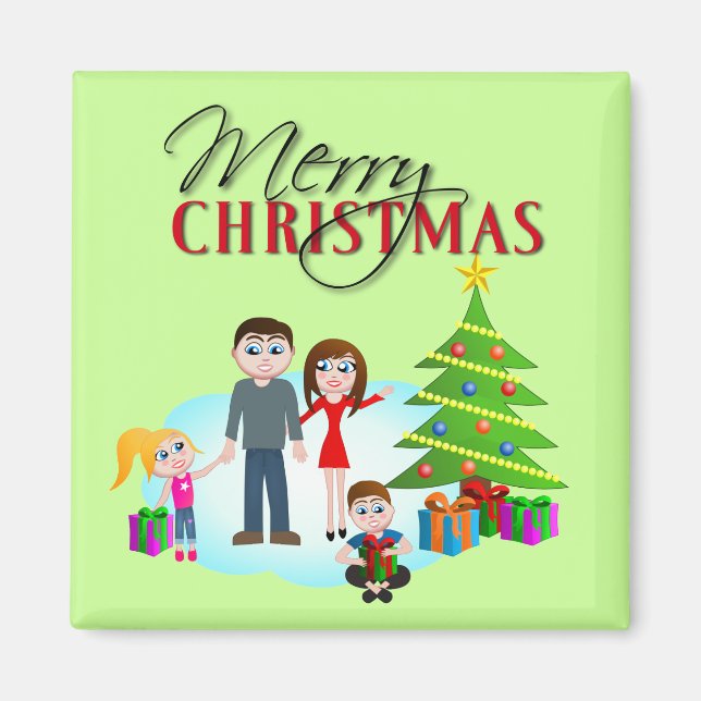 Weihnachtsvormittag Kühlschrank Kühlschrankmagnet Magnet (Vorne)