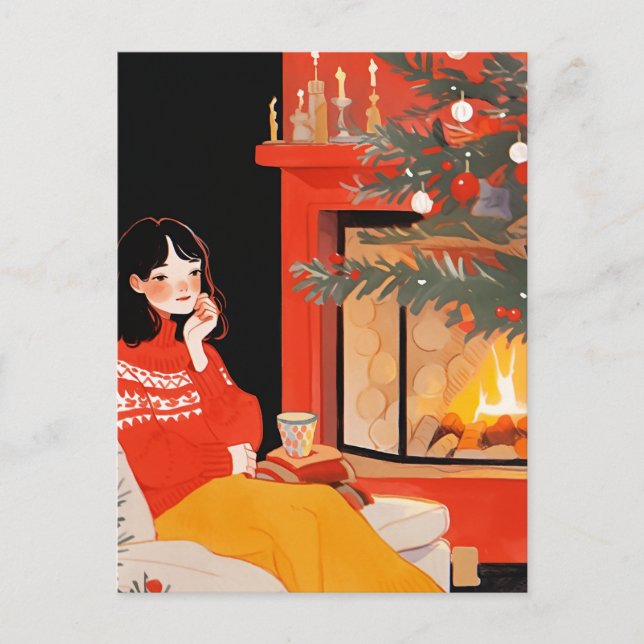 Weihnachtsvormittag Postkarte (Vorderseite)