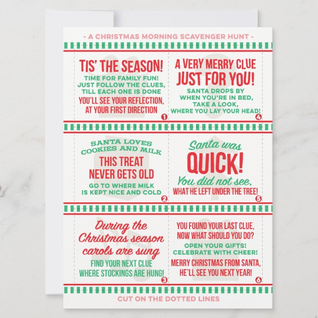 Weihnachtsvormittag Scavenger Hunt (Vorderseite)