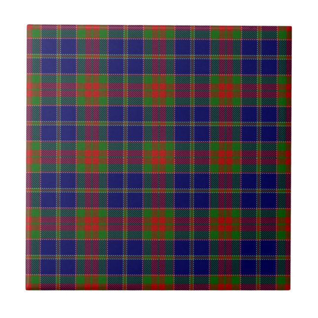 Weihnachtsvormittag Scottish Tartan Pattern Fliese (Vorderseite)