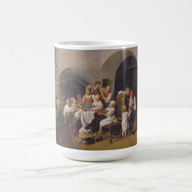 Weihnachtsvormittag (von Ferdinand Georg Waldmülle Kaffeetasse (Mittel)
