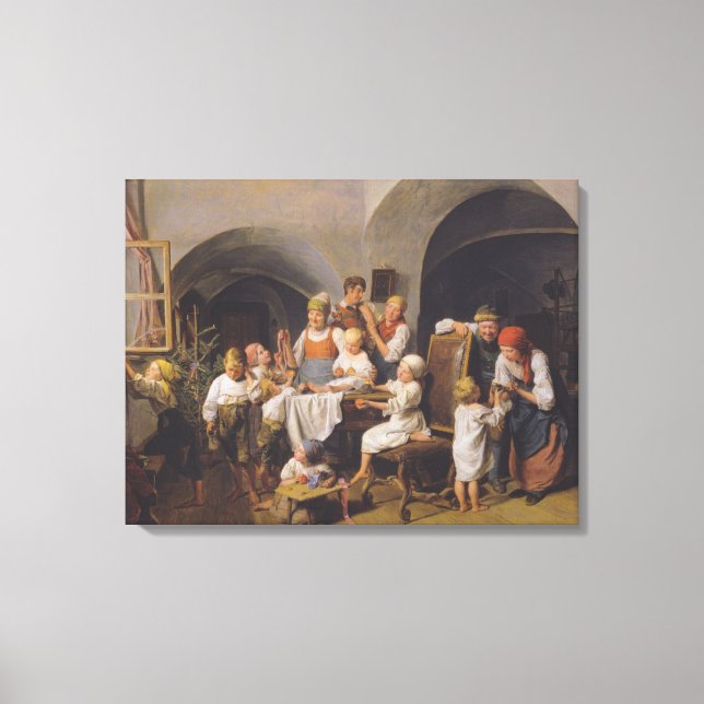 Weihnachtsvormittag (von Ferdinand Georg Waldmülle Leinwanddruck (Vorderseite)