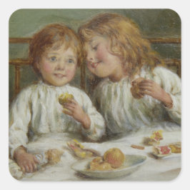 Weihnachtsvormittag (von Joseph Clark) Quadratischer Aufkleber