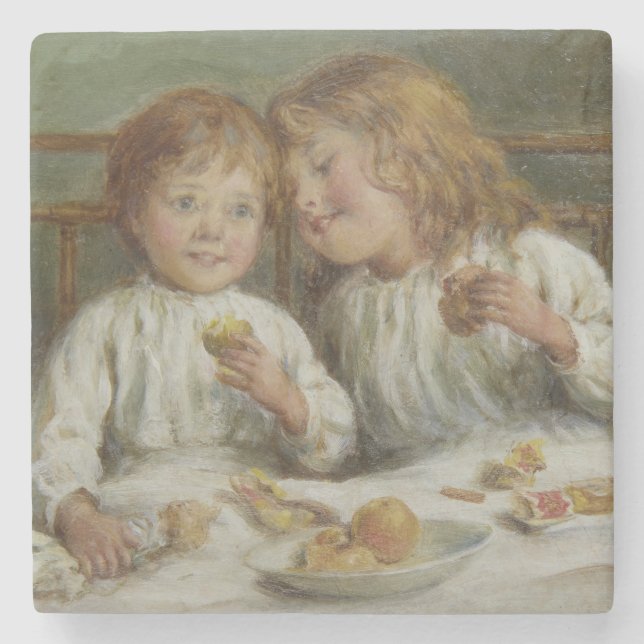 Weihnachtsvormittag (von Joseph Clark) Steinuntersetzer (Vorderseite)