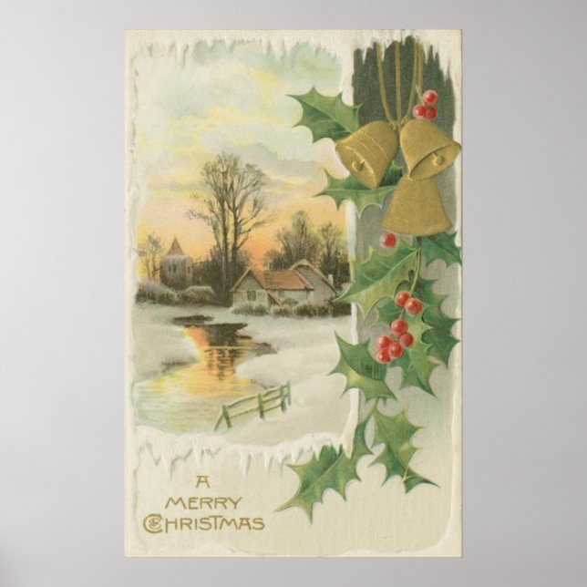Weihnachtsvormittag Winterlandschaft Poster (Vorne)