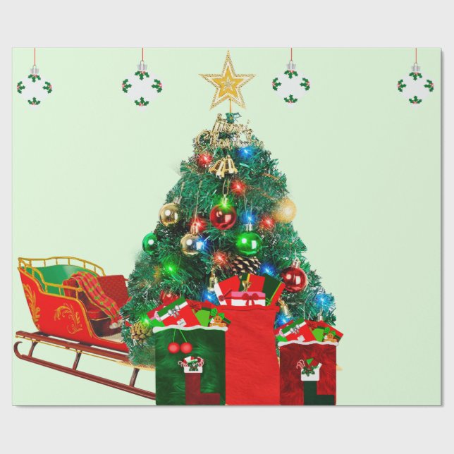 Weihnachtsvormittagspapier Geschenkpapier (Flach)