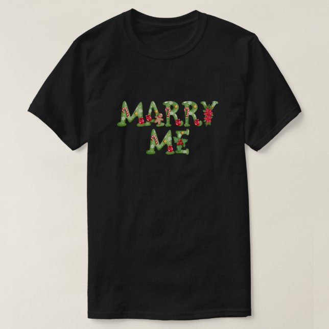 Weihnachtsvorschlag heiraten T-Shirt (Design vorne)