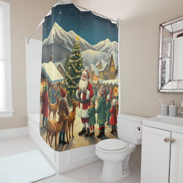 Weihnachtsvorstellung Duschvorhang (Beispiel)