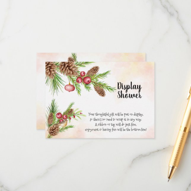 Weihnachtsvorzeige-Brautparty Begleitkarte (Vorderseite/Rückseite Beispiel)