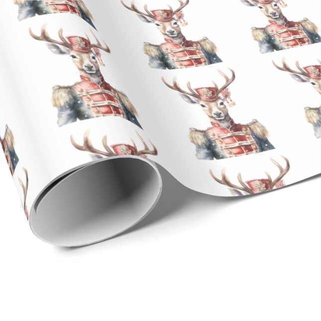Weihnachtswackelpapier für Hirsche Geschenkpapier (Rolleneckpunkt)