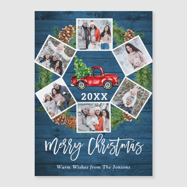 Weihnachtswagen 6 FOTO Magnetkarte (Vorderseite)