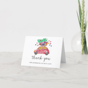 Weihnachtswagen - Babydusche Danke