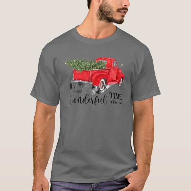 Weihnachtswagen Die wunderbarste Zeit der T-Shirt (Vorderseite)