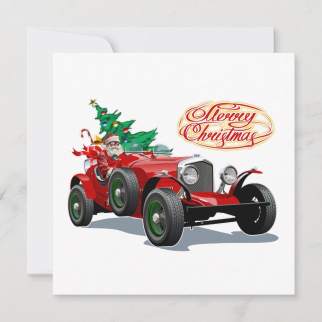 Weihnachtswagen Einladung (Vorderseite)