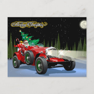 Weihnachtswagen Feiertagspostkarte
