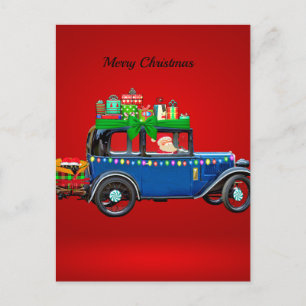 Weihnachtswagen Feiertagspostkarte