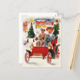 Weihnachtswagen Feiertagspostkarte