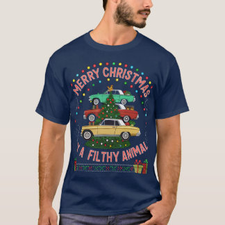 Weihnachtswagen Grafischer Feiertag T - Shirt