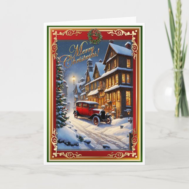 Weihnachtswagen Karte (Vorderseite)