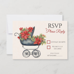 Weihnachtswagen Kinderdusche RSVP-Karte RSVP Karte