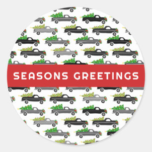 Weihnachtswagen Niedlich CUSTOM Urlaub Saison Runder Aufkleber