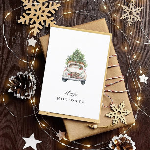 Weihnachtswagen Pine Tree Happy Holidays Feiertagskarte