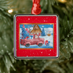 Weihnachtswagen Red Holiday kundenspezifisch Ornament Aus Metall