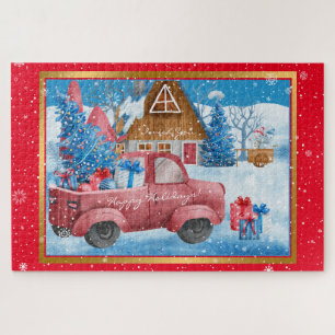 Weihnachtswagen Red Holiday kundenspezifisch Puzzle
