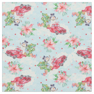 Weihnachtswagen Snowman Fabric Stoff